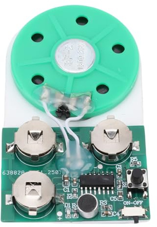 WOHPNLE Módulo de grabación de Sonido de 4 Minutos, Tarjeta de felicitación de Voz de Audio Claro Módulo de grabación de música de fácil Uso Chip de Sonido versátil para álbumes de