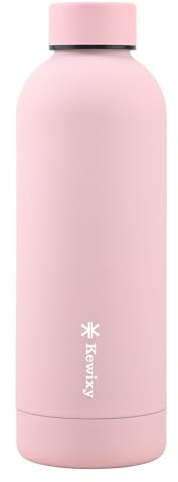KEWIXY Stainless Steel Water Bottle 500 ml, Cold 24 Hrs/Hot 12 Hrs, Insulated, Double Walled Metal Vacuum Flask, Leak Proof, Easy to Carry, Fits Cup Holders, for Travel, Gym, Work (Soft Pink)
