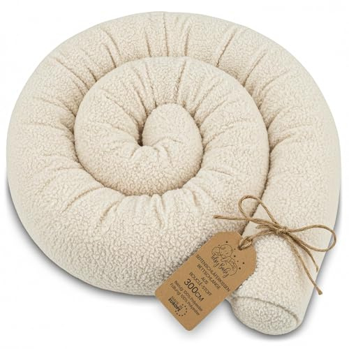 Kroppskudde Side Sleeper säng orm 300 cm Långkudde Rullkudde Sovkudde Nackrulle Sängkudde Mjuk Ergonomisk Tvättbart Överdrag Andningsbar Oeko-Tex Krämfärgad