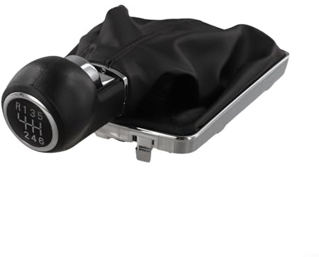 Todikaper Pomo de palanca de cambios de repuesto y cubierta antipolvo para Opel Astra H 2005-2009, mango mejorado con marco cromado, color negro