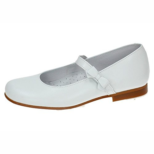 BAMBINELI 3822 Merceditas Piel Lazo NIÑA Zapato COMUNIÓN Blanco 33
