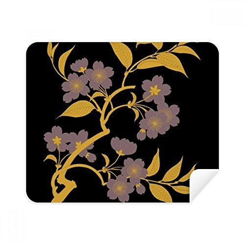 DIYthinker Gemälde Japanische Kultur Schwarze Blume Telefon Bildschirmreiniger Gläser Reinigungstuch 2Pcs Suede Fabric
