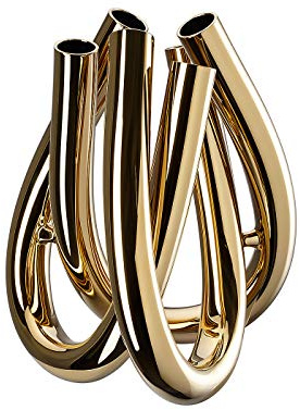 Rosenthal Triu Gold Vase 22 cm | Rosenthal – Vaso Triu Oro Longho Design PalermoIl vaso Triu Oro prende il nome dalla sua forma sinuosa e tubolare, composta