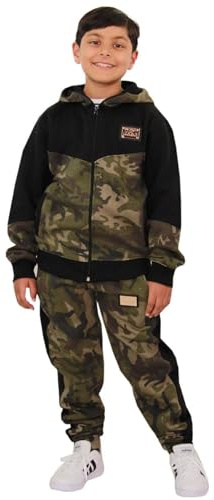 A2Z 4 Kids Ragazze Camo Tuta Con Cappuccio Pantaloni Della Tuta - T.S Camo 602 Green 11-12