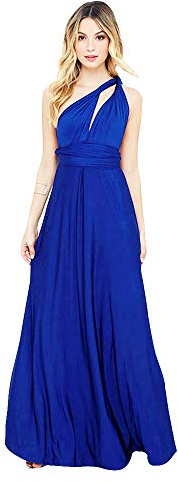Milla Donna Vestito Maxi da Damigella d'Onore Transformer Infinity Multi-Modo Avvolgente Bendaggio Vestito Formale, Blu, 40-44