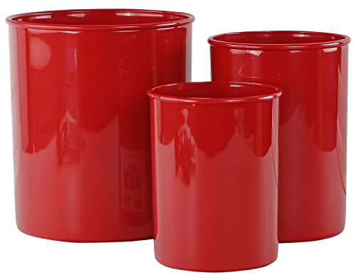 Reston Lloyd Multipurpose Utensil/Crock Holders Organize Wide Variety of Sizes of Utensils & Tools, Includes Extra Large, Large, & Miniature, Set of 3, Red