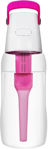 Dafi Gourde Filtrante SOLID, 1 Filtre à Charbon Actif, Rose 0,5 L - Sans BPA Bouteille d'eau, Filtre le Chlore et autres contaminants - Gourde Sport, Gourde Paille, Bouteille d'eau de Sport