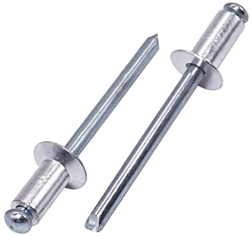 SKIR'CO (600 Stück) Senkkopf Aluminium Blindnieten 4,8 x 10 mm, Stahldorn, Popnieten