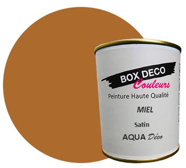 BOX DECO COULEURS Peinture murale acrylique aspect satin Aqua Déco - 750ml, Miel