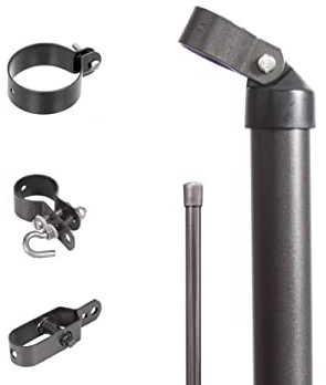 Alberts 634513 Zauneck-Set | Einschlag- Bodenhülsen | zinkphosphatiert anthrazit-metallic | Maschendrahtzaun | Zaunhöhe: 80 cm
