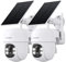 Cinnado Solar CCTV Camera Systems - 2K Security Camera Outdoor Wireless, House Security Solar Battery Powered, PIR Detection, 360° Color Night Vision, Siren, Works with Alexa (2-Pack)