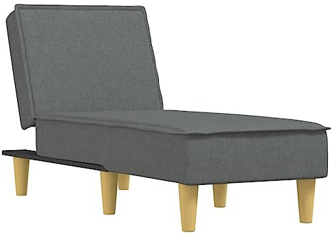 vidaXL Chaiselongue, Sofa in 3 Positionen zum Sitzen Entspannen Schlafen Verstellbar, Couch in Eleganter Optik, Liege Schlafsofa Loungesofa Liegesofa, Dunkelgrau Stoff