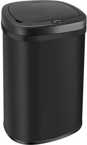 display4top Stainless Steel Automatic Touchless Kitchen Bathroom Sensor Bin,Trash Can,Touch Bin (58LRound)