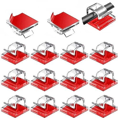 Wudaizhi Kabelclip 50pcs R Form Kabelmanagement Selbstkleber Kabel Tidy Drahthalter Transparent Drahtklemme Für Home Office