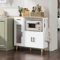 YITAHOME Armario de Cocina, Aparador, Armario de Almacenamiento Microondas, Buffet Moderno, Estantes Ajustables, Armario Auxiliar Comedor, para Salón Cocina, 90x34x92cm (Blanco)