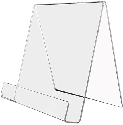 perfk Transparenter Buchständer, transparenter Buchständer Buchstütze, Acryl Buchständer Kochbuchhalter für Menü Poster Broschüre, A4