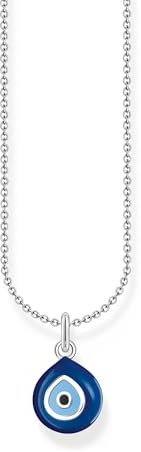 THOMAS SABO Kette mit blauem Nazar-Auge-Anhänger Silber 925 Sterlingsilber, Kaltemail
