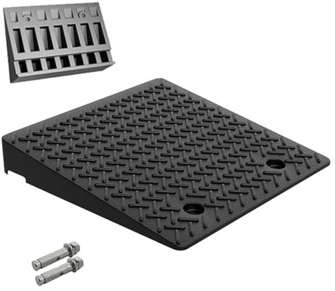 Rampe De Seuil pour Fauteuil Roulant - Hauteur 9cm à 20cm, Antidérapante, De Trottoir (50x50x10cm/19.6x19.6x3.9in)