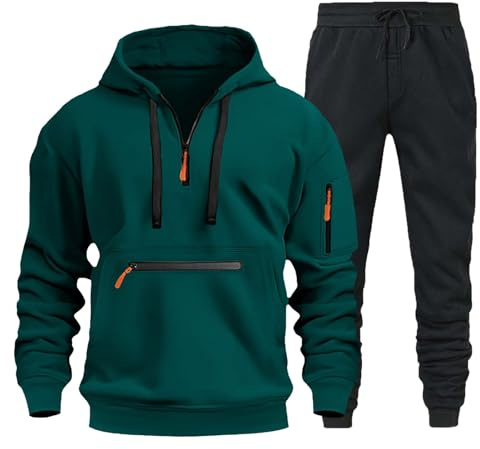 Chándal de hombre de invierno, chándal de gimnasia Streetwear Chándal deportivo de invierno bolsillos sudadera y pantalones fitness chándal de casa hombre Hip Hop Hoodie transpirable completo gimnasio