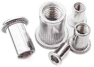 DEPYEE 10/20 Stück M3 M4 M5 M6 M8 304 Edelstahl Kohlenstoffstahl Aluminium Flachkopf Blindnietmutter Einsatz Rivnut Nutsert for Schraubbolzen(Aluminum C,10pcs M12)