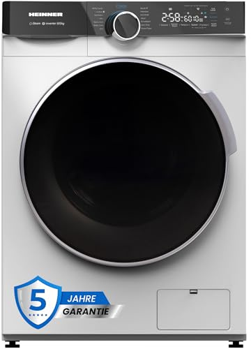 HEINNER HWDM-M814IVKA Waschtrockner Combo – 8 kg Waschen/6 kg Trocknen, 1400 U/min, 15 Programme, LED-Touch-Display, Inox-Finish, Energieklasse A, 5 Jahre Garantie (8/6 kg) (8/6 kg)