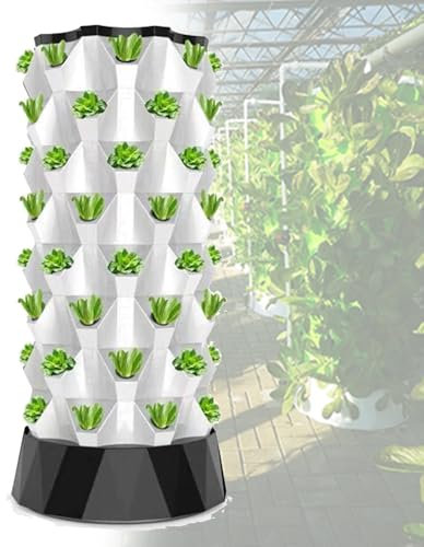 Hydroponics Tower Set Hydroponics Growing Tower Column Tower Planting Box Pineapple Tower Indoor Outdoor Hydroponic Equipment for Indoor Hydroponics Tower,140cm