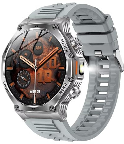 findtime Smartwatch Langer Akkulaufzeit 800mAh 30 Tage Herren Militär Fitnessuhr mit Blutdruckmessung Telefonfunktion Gesundheitsuhr Militär Uhr Outdoor Pulsuhr Schrittzähler Laufuhr 1.8 HD Display