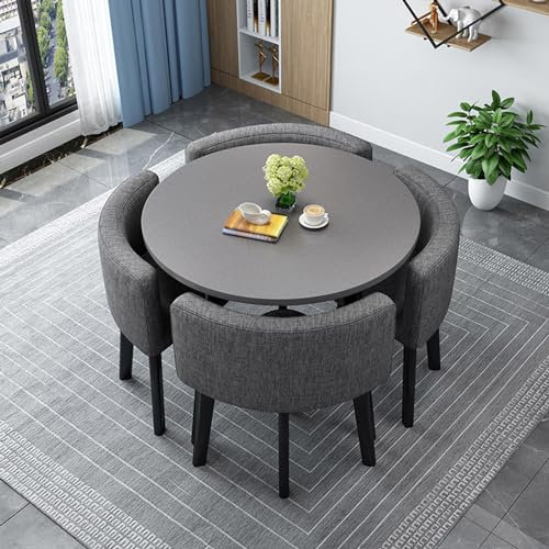 Esstisch-Set mit Stühlen, moderner Konferenztisch und 4 Stühlen, Empfangstisch und Stuhlkombination, Küchentisch-Set aus Holz für 4 Personen für Wohnzimmer, Esszimmer
