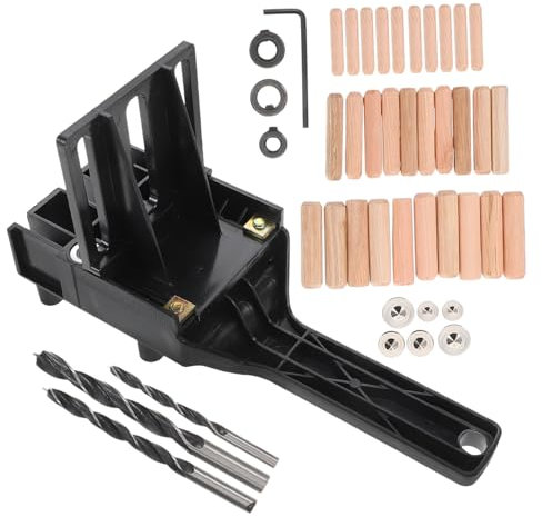 UKCOCO Plantilla de Espiga para Carpintería, Localizador de Perforación Preciso, Acero y Madera, para Muebles y Reformas del Hogar