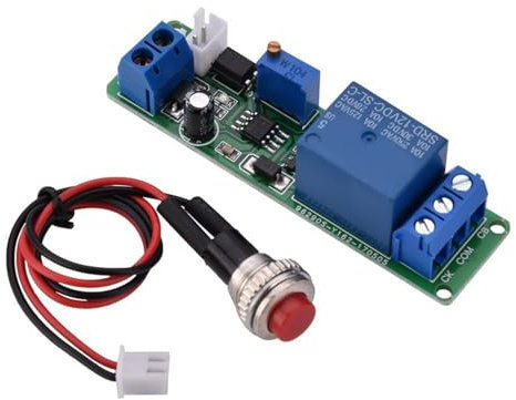 Temporizador ajustable de 12 V, módulo de apagado, relé de temporización, conmutación de tiempo, temporizador de 1 a 10 segundos, conmutación de retardo para equipos de automatización