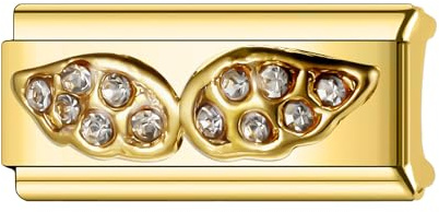 Breloque en forme d'ange pour maman, fille, papa, famille, nouveau-né, long, double taille, largeur 9 mm, lien italien compatible avec bracelet Nomination pour femme, 0, Métal, Pas de gemme