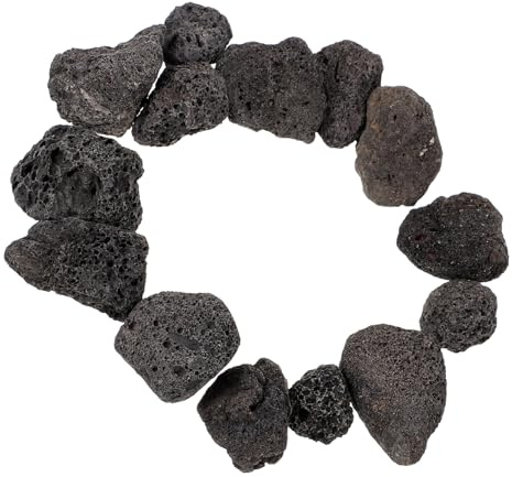 TOYANDONA Schwarze Vulkangestein Dekosteine für Aquarium und Blumentopf Porös Geruchsbindend Wasseraufhellend – 200g Packung