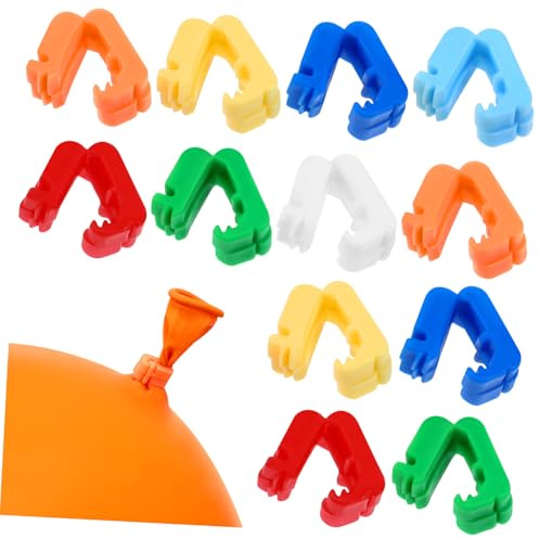 BESPORTBLE 100pcs Plastic Balloon Tie Clips for Party Balloons Easy Sealing Clamps Birthday Wedding Decorations for Holiday Celebration