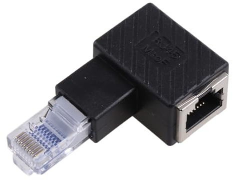 90 Degree Ethernet LAN RJ45 Male To Female Right/Left/Up/Down/Angle Cat5 / Cat5e / Cat6 Extender Adapter VoIP Phone