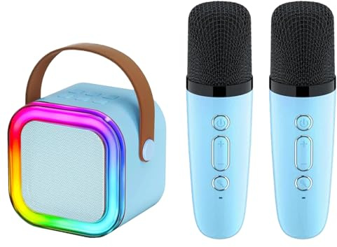 Mini - -, Mini - - per bambini - senza fili - con LED e 2 microfoni | wireless | canzone - con microfono, per