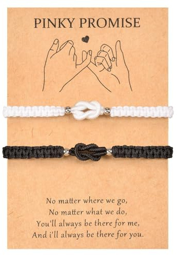 MLPKOI 2 st armband för par, armband för par, öde trådarmband, lycka och skydd, present till make fru pojkvän flickvän familj vänner årsdag alla hjärtans dag jul