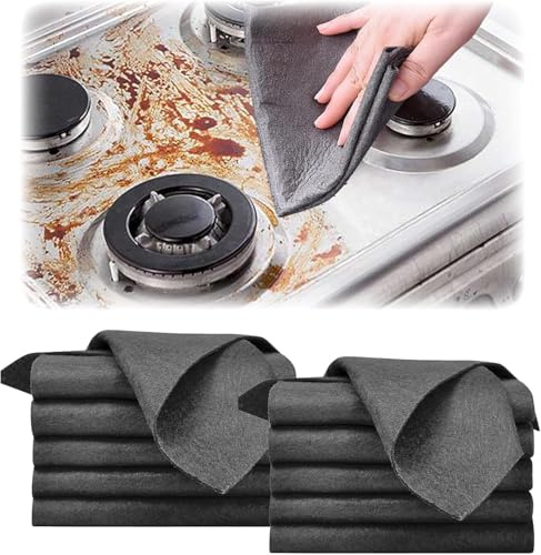 5 Pcs Thickened Magic Cleaning Cloth, 30x30CM Microfiber Streak Free Cleaning Wipes, Reuseable Magic Microfiber Cloths for Kitchen Windows Glass Car, Large Cleaning Cloth (10)