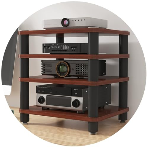 Universelles Audio-Rack – 2/3/4-stufiges HiFi-Regal Für Verstärker, Lautsprecher Und AV-Receiver Mit Antivibrationsfüßen, Stand Tischständer Heimkino Studioequipment(Brown,50 * 40 * 47cm(4Tier))