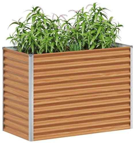 vidaXL Jardinière surélevée 98 x 50 x 68 cm Acier galvanisé, Jardin et Terrasse, Bac à Plantes Métallique, Lit Élevé Extérieur, Solutions pour Espaces Urbains, Design Durable