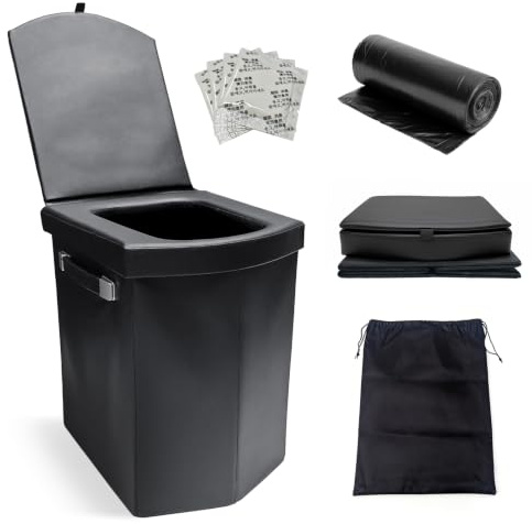 WETCEAOM Campingtoilette, Mobile Toilette, Trenntoilette, Tragbare Toilette für Draußen oder Drinnen,faltbares Töpfchen für Autocamping
