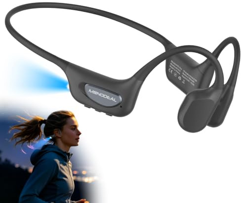 Cuffie Conduzione Ossea Bluetooth 6.0 per Corsa Fitness Ciclismo, IPX8, 25g | 25g Ultra-leggero e Materiale in silicone morbido per comfort, Impermeabile IPX8 per corsa, ciclismo e fitness, Non per nuoto