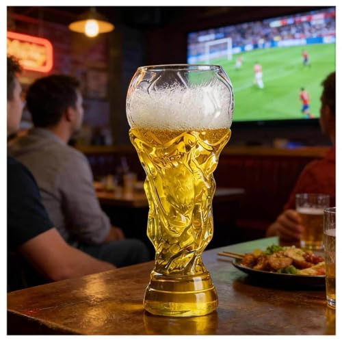 Chope à Bière pour Coupe Du Monde, 800ml Compétition Foot 2026, Verre Forme Coupe pour Homme,Fête des Pères