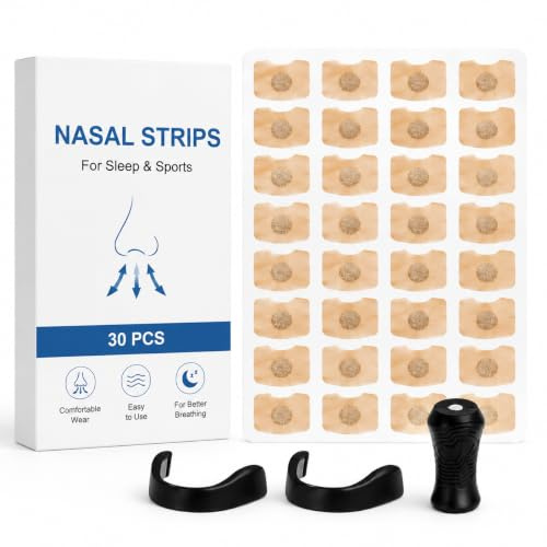 Magnetic Nasal Strip (30-Day Supply) – Magnetic Anti-Snoring Aid, Improves Breathing and Oxygen Intake – Anti-Snoring, Maximum Hold for Sports and Sleep, Nasal Strips (Black)