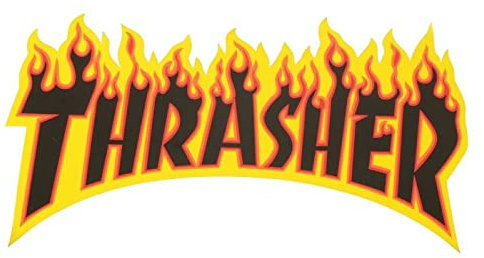 Thrasher-Magazine-Logo-Skateboard-Aufkleber, schwarz, ca. 15 cm breit