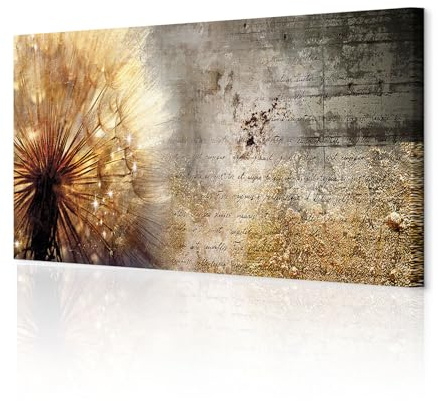 decomonkey Wandbilder Pusteblume Blumen 150x50 cm 1 Teilig Leinwandbilder | Strukturleinwand, Holzkeilrahmen, Bild auf Leinwand, Kunstdruck, Wanddeko, Wohnzimmer, Wanddekoration, Abstrakt