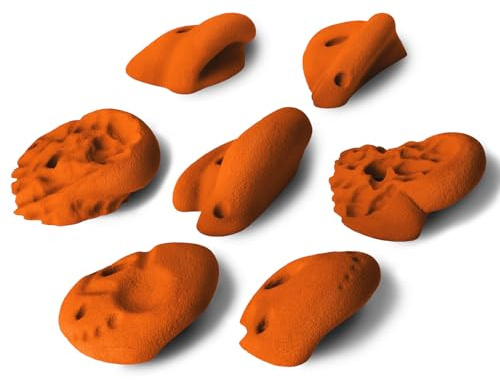 ALPIDEX 7 Presas De Escalada XL | Presas con Asas | Presas Extragrandes | Varias Formas Colores | Piedras Escalada | Bloques Escalada - Color:Naranja Deportivo