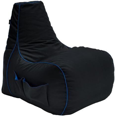 Game Over Twilight Prinzessin Video Spiele Sitzsack | Innenwohnzimmer | Seitentaschen für Controller | Headset-Halter | Ergonomisches Design für den Engagierten Spieler (Cerulean Blitz)
