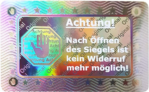500 Stk - 3D Hologramm-Siegel 40 * 25mm silber glänzend - Rücknahme-Siegel | Garantiesiegel, Verschlusssiegel, Sicherheitssiegel-Aufkleber selbstklebend, Siegel-Aufkleber manipulationssicher VOID Siegel