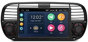 ESTOCK1 ANDROID 14 autoradio navigatore per Fiat 500 Fiat Abarth 500 2007-2015 Carplay wi-fi GPS 7 USB WI-FI Bluetooth Mirrorlink color Nero CAR TABLET radio