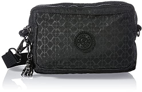 Kipling ABANU MULTI Kleine Umhängetasche, die in eine Hüfttasche umgewandelt werden kann, Signature Emb (Schwarz)